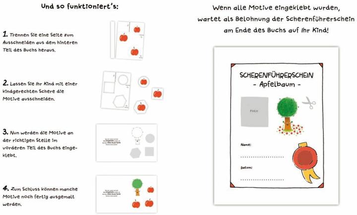 Actual product image Shake the apple tree - the cut-out book. Cutting, sticking, colouring for children aged 3 and over