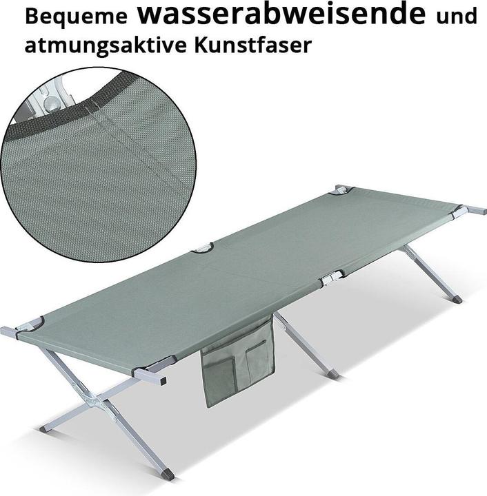 Actual product image Stahlwerk Camping lounger 150 kg 190x63 cm camp bed Camping bed Folding lounger Folding bed