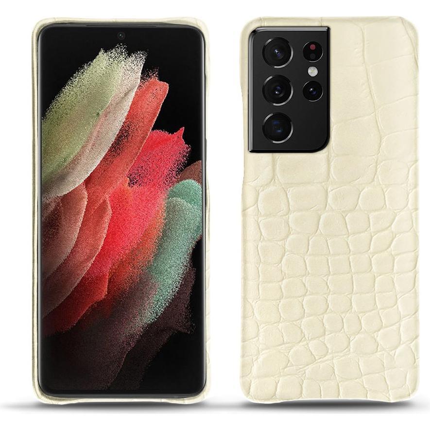 Noreve Lederschutzhülle (Samsung Galaxy S21 Ultra), Smartphone Hülle, Weiss