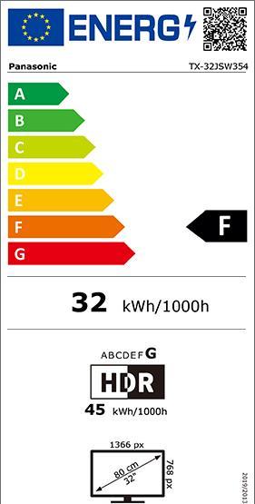 Label énergétique Panasonic TX-32JSW354 (32", LCD, HD, 2021)
