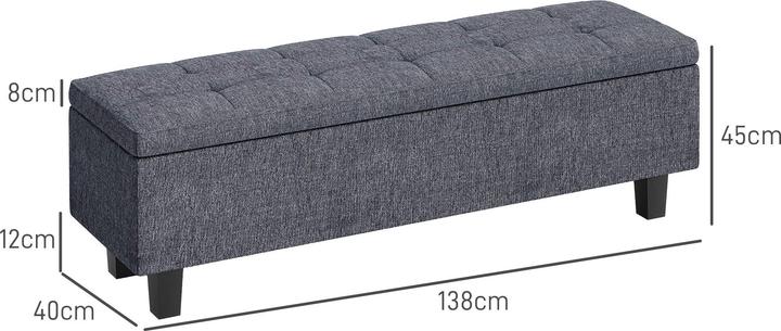 Image du produit Homcom Sitzbank Leinen Dunkelgrau (138 cm)