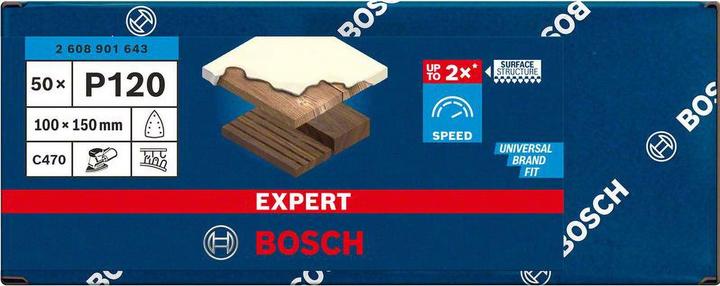 Produktbild Bosch Professional Zubehör EXPERT C470 Schleifpapier, 100 x 150 mm, G 120, 50 Stück (G120)