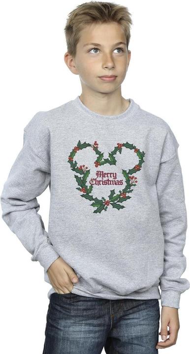 Actual product image Disney Boys Mickey Mouse Merry Christmas Holly Sweatshirt (128)