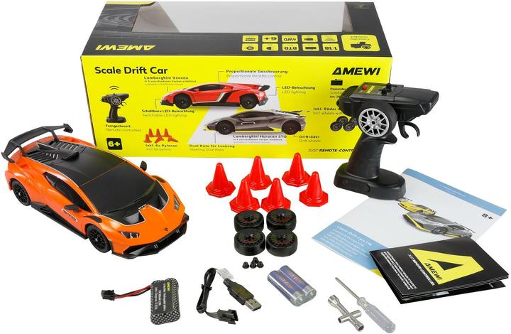 Produktbild Amewi RC Drift Lizenz Lamborghini Huracan orange (RTR Ready-to-Run)