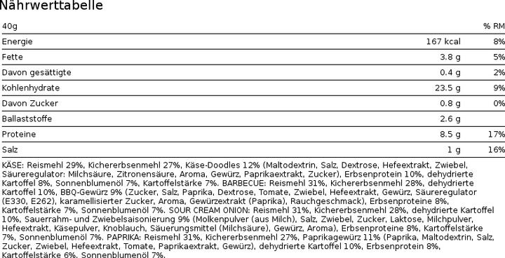 Valori nutrizionali e ingredienti Nanosupps Patatine proteiche (7 pz., 502 g)