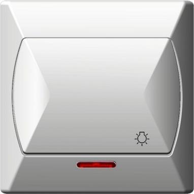 Ospel ŁP-5AS/00, Taster + Schalter, Weiss