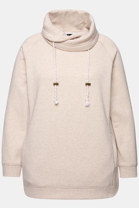 Actual product image Ulla Popken Drawstring Collar Long Sleeve Sweatshirt (62)