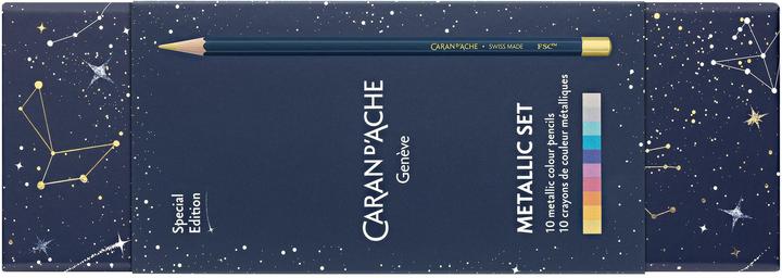 Actual product image Caran d'Ache Cosmic Blue colour set special edition (Multicolor, 10 metallic colours, 10 x)