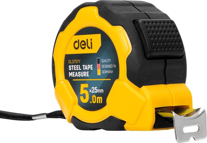 Actual product image Deli Tools Steel Measuring Tape 5m/25mm EDL3797Y(yellow) (5 m)