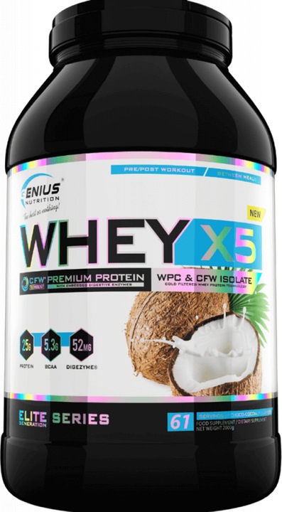 Actual product image Genius Nutrition Whey-X5 (Choco Coconut, 1 pcs., 2000 g)