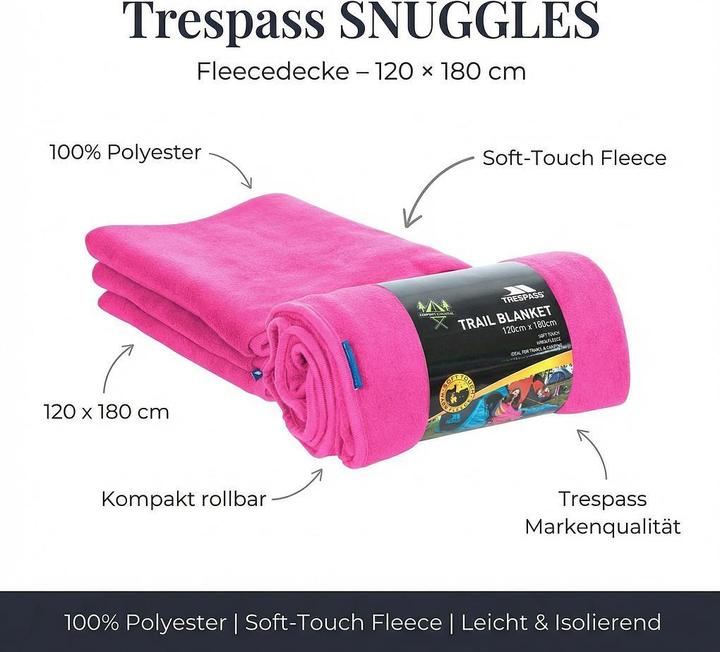 Produktbild Trespass SNUGGLES - Fleece Decke (180 x 120 cm)