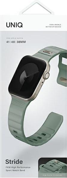 Produktbild Uniq pasek Stride Apple Watch Series 1/2/3/4/5/6/7/8/9/SE/SE2 38/40/41mm FKM Rubber Strap miętowy/ic (40 mm, 38 mm, 41 mm, Kunststoff)