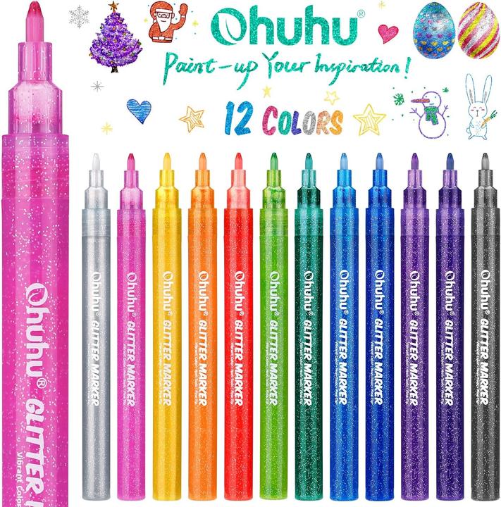 Produktbild Ohuhu Glitzer Metallic Marker (12 Stk.) (12x)