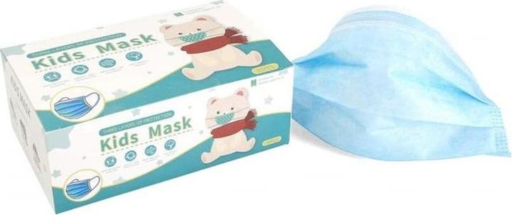 Produktbild Care 30x Kinder Maske, Mund-Nasen-Schutz, Mundschutz 3-lagig blau (30 x)