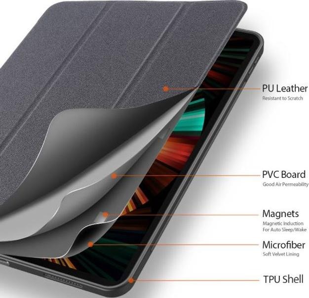 Image du produit Dux Ducis Domo Smart Case à trois volets (iPad Pro 12.9 2021 (5ème génération), iPad Pro 12.9 2022 (6e génération))