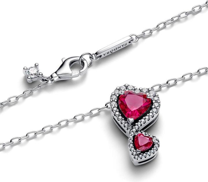 Produktbild Pandora Necklace with Pendant Red Halo Heart (Silber 925, 60 cm)