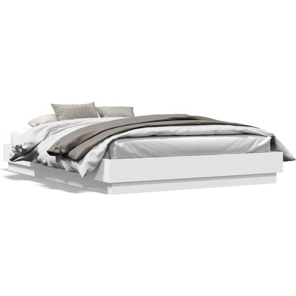 VidaXL, Bett, Bettgestell mit LED (135 x 190 cm)