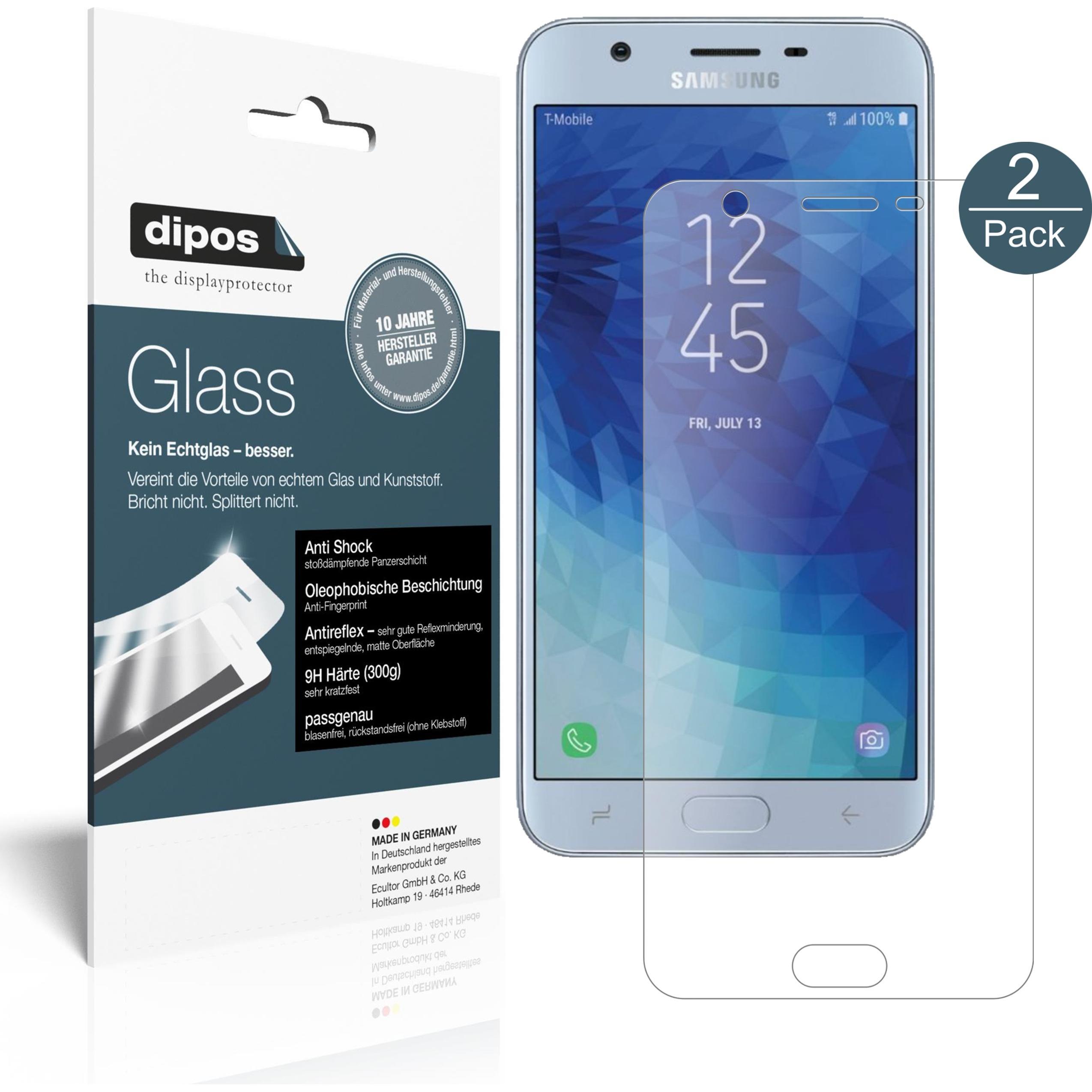 Dipos Displayschutz Anti-Shock (2 Stück, Samsung Galaxy J7 Star), Smartphone Schutzfolie, Transparent