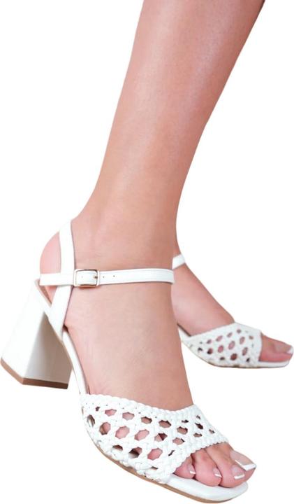 Actual product image Where's That From Womens/Ladies Rise Braided PU Block Heel Sandals (40)