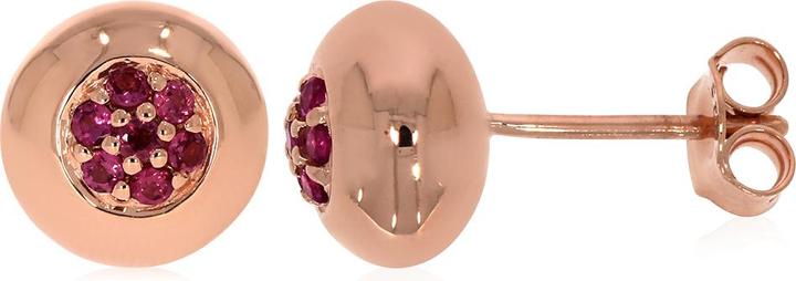 Image du produit Xen Clou d'oreille avec rhodolite env. 0,31 ct. plaqué or rose (Argent sterling 925)