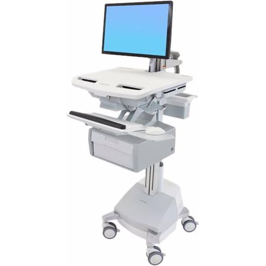 Ergotron Cart with LCD Arm, SLA Powered, 1 Tall Drawer - Wagen - für LCD-Display / PC-Aus, Notebookwagen, Weiss