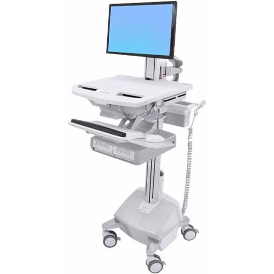 Ergotron Cart with LCD Pivot, LiFe Powered, 2 Drawers - Wagen - für LCD-Display / PC-Ausr, Notebookwagen, Weiss