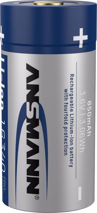 Productafbeelding Ansmann 16340 Li-Ion accu 850mAh 3,6V standaard versie (1 Pcs., C, 850 mAh)