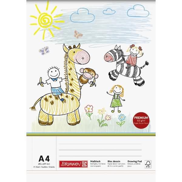 Produktbild Brunnen Malblock, DIN A4, 75 Blatt (A4, Blanko)