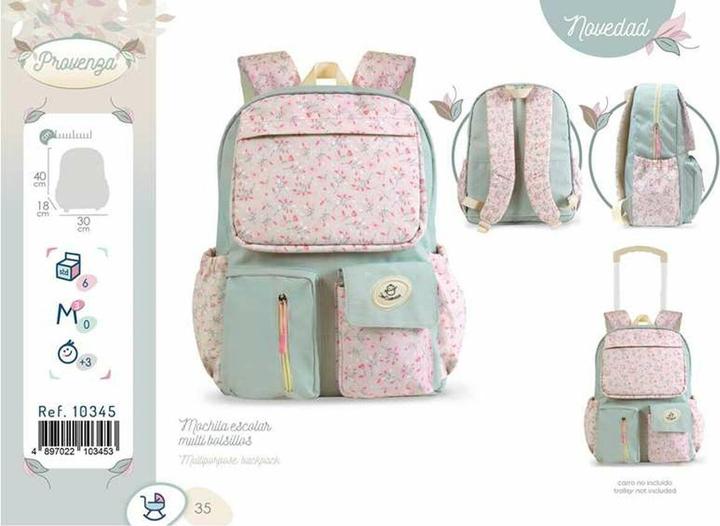 Actual product image DeCuevas School backpack Colourful Blomster 40 x 18 x 30 cm
