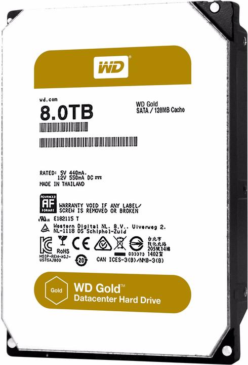 Produktbild WD Gold Datacenter Hard Drive WD8002FRYZ - Festplatte - 8 TB - intern - 3.5" (8.9 c (8 TB, 3.5")