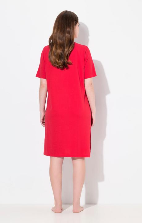 Image du produit Ulla Popken T-shirt long motif coeurs, col en V et manches courtes (50, 52)