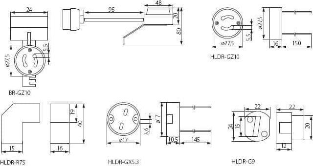 Actual product image Kanlux GU10 ceramic lamp socket for 230V spotlights with strain relief