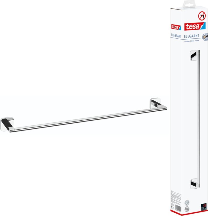 Produktbild tesa ELEGAANT Handtuchstange einfach inkl. Klebelösung ohne Bohren
