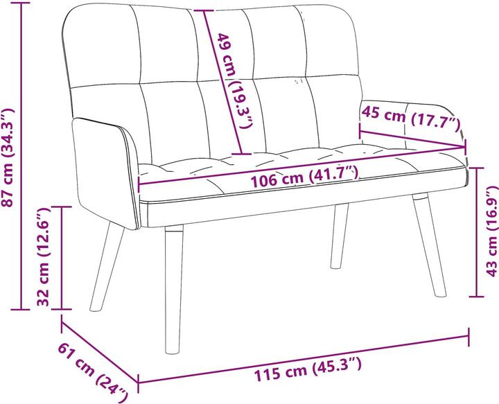 Produktbild vidaXL Zweisitzer Sofa (2-Sitzer)