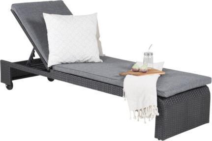 Produktbild Venture Home London Sonnenbed mit Kissen - Polyrattan - Schwarz/Grau (9262-001) (197 cm)