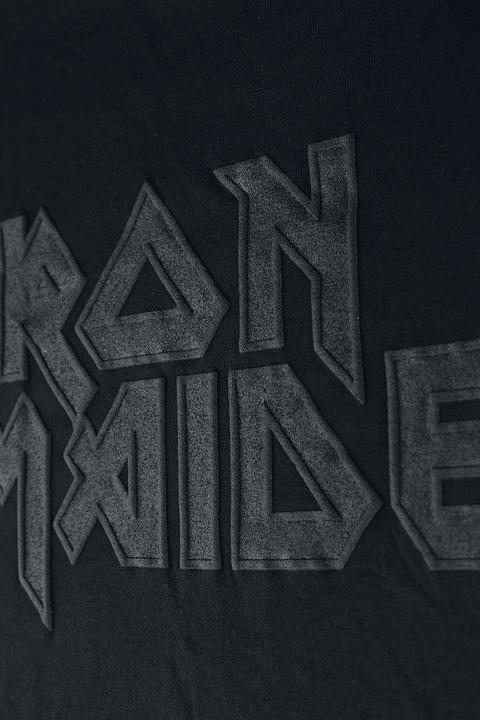 Produktbild Iron Maiden Black On Black Logo Stacked (S)