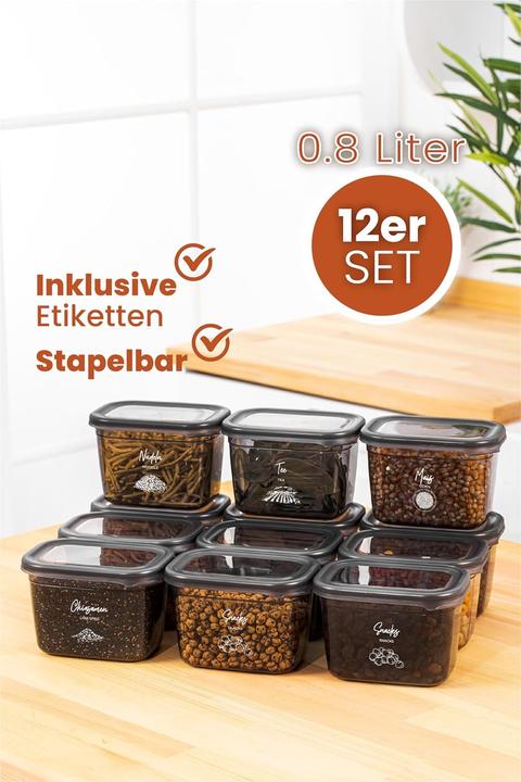 Actual product image Viwares 12er Set Luftdichte Vorratsbehälter mit Deckel (0.80 l)