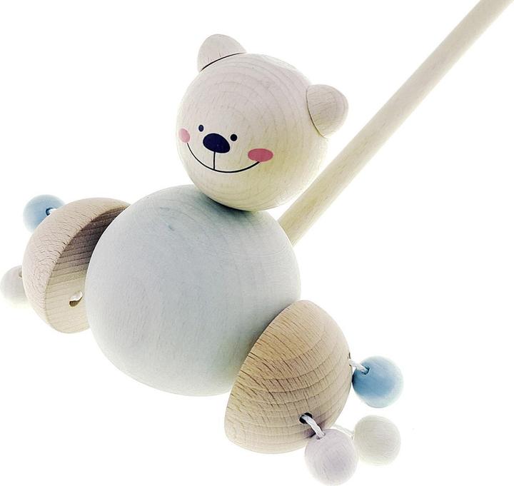 Produktbild Hess Schiebe-Bär Natur rose/bleu