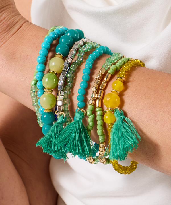 Immagine prodotto Joe Browns Different Size Bead Bracelet Set (Filo di cotone, METALLI, Perline di resina, Perline di vetro)