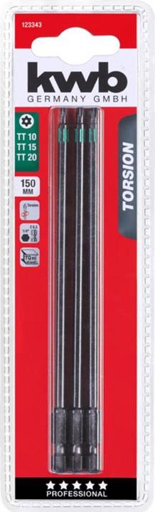 Actual product image kwb 3 Torsion Bits 150mm TT Set 1 (150 mm)
