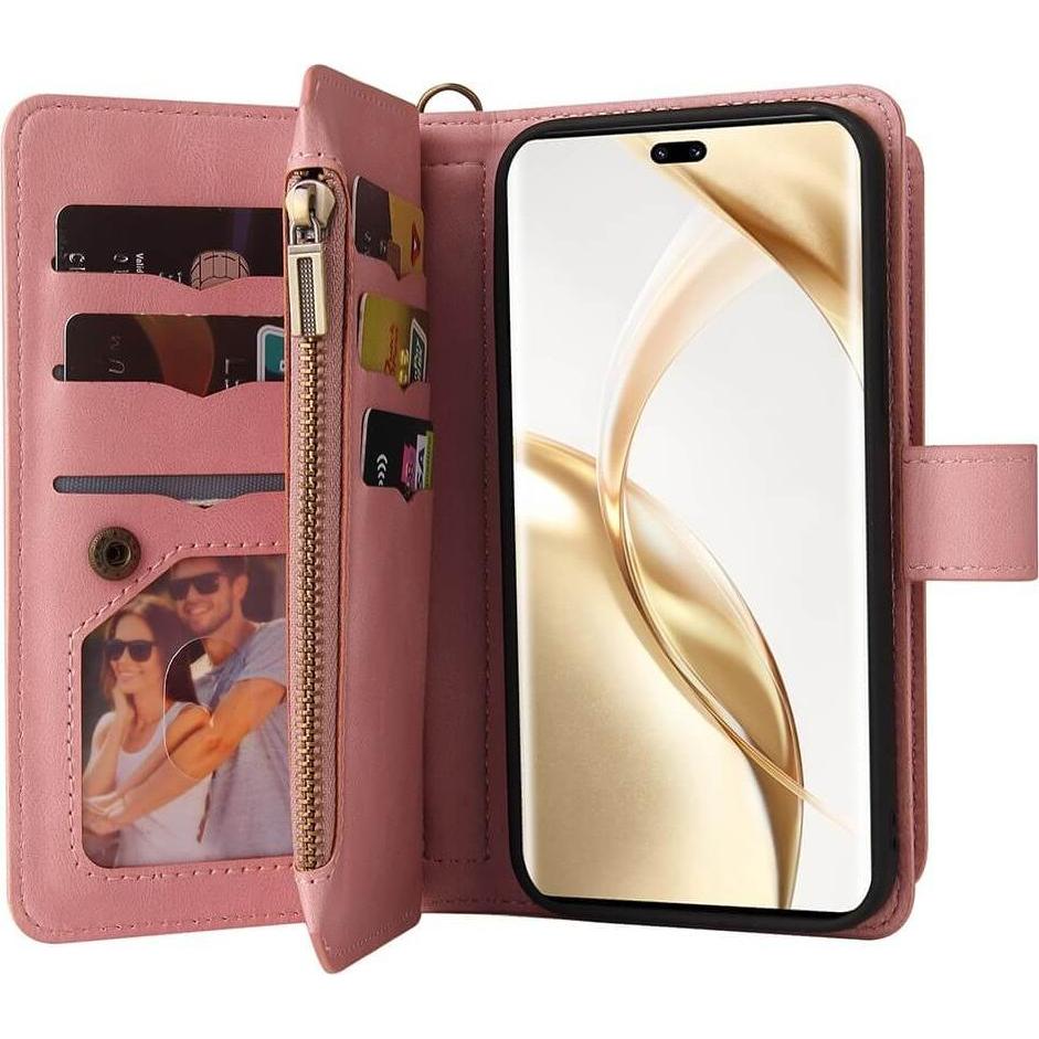 Thumbnail - Cover-Discount, Portemonnaie, HONOR 200 Pro - Brieftaschen Hülle Portemonnaie, Rosa
