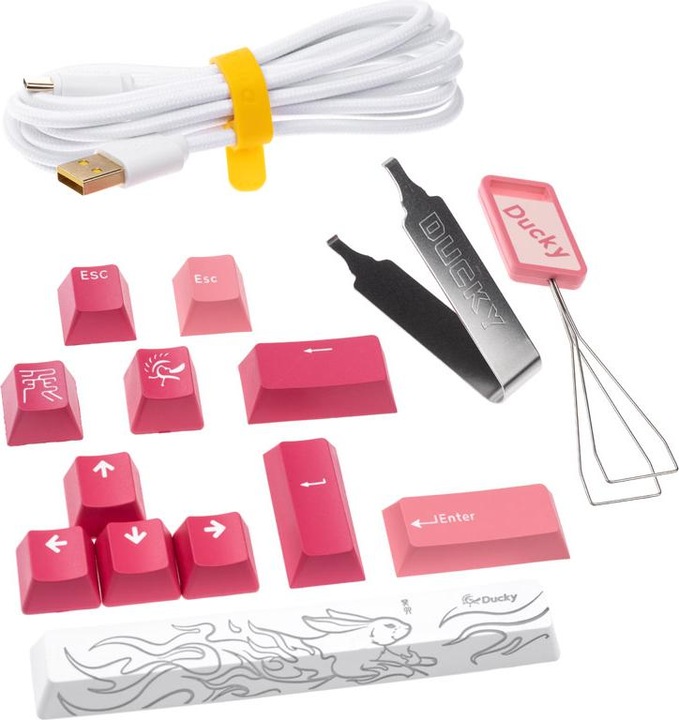 Produktbild Ducky One 3 Gossamer Pink TKL Gaming Tastatur - MX-Ergo-Clear (US) (Kabelgebunden)