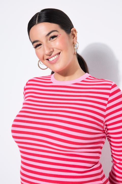 Produktbild Studio Untold Shirt, Slim Shape, Ringel, Rippjersey, Langarm (58)