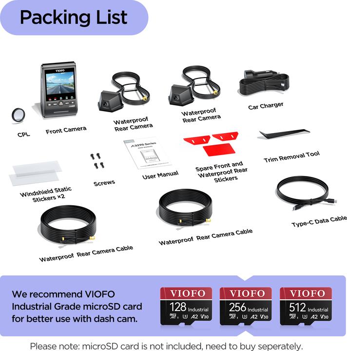Produktbild Viofo A329WW 3CH (Front + Waterproof + Waterproof + GPS + CPL) Dashcam