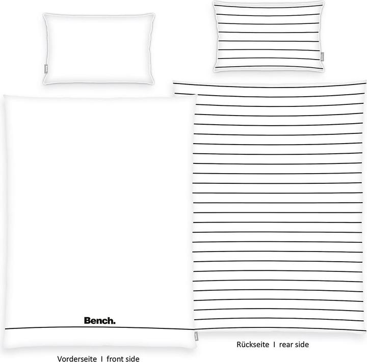 Actual product image Herding Klaus GmbH Bedding set Bench with stripes light gray / black (Duvet cover, 5 x 26 x 39 cm)