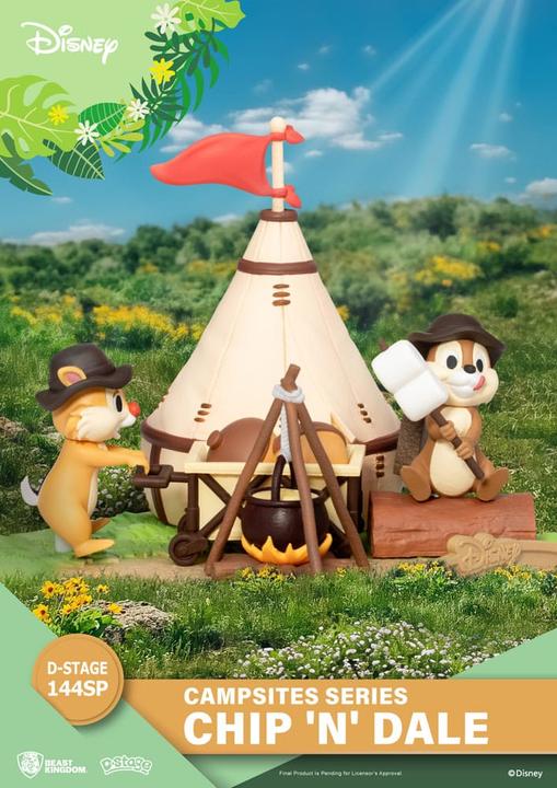 Actual product image Beast Kingdom Disney D-Stage Campsite Series PVC Diorama Chip & Dale Special Edition 10 cm