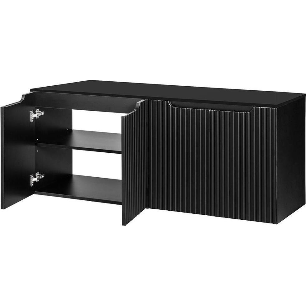 En.Casa, Waschbeckenunterschrank, Waschbeckenunterschrank Skelbolu mit 4 Türen 160x60x40cm Schwarz