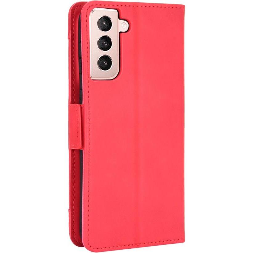 Thumbnail - Cover-Discount Galaxy S21+ - Etui mit vielen Kartenfächer rot (Samsung Galaxy S21+), Smartphone Hülle, Rot