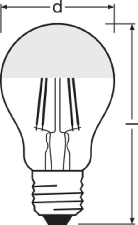 Produktbild Osram Led Retrofit Classic A Mirror (E27, 50 W, 650 lm, 1 x, F)