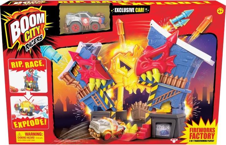 Actual product image Zuru Boom City Racers Fireworks Factory - 3-in-1 playset - Rip, Race, Explode collectible toy, au